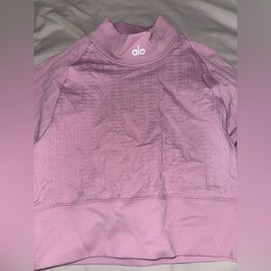 ALO Yoga seamless cable knit long sleeve crop top